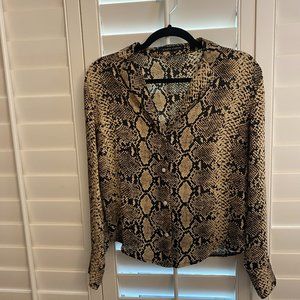 Animal print long sleeve blouse